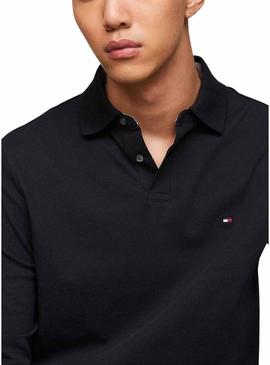 Camisa polo Tommy Hilfiger 1985 azul marinho para homens.