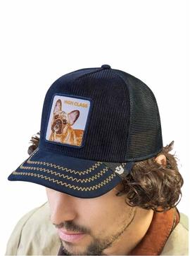 Boné Goorin Bros High Class azul marinho de veludo.