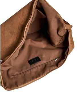 Bolsa Pieces Amanda camurça marrom para mulher.