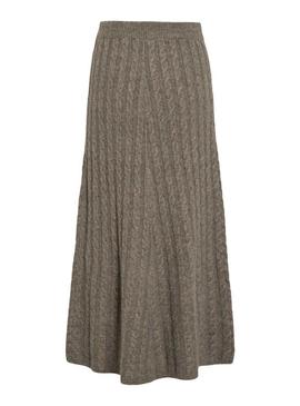 Saia maxi de malha tostada Vila Virelli para mulher.