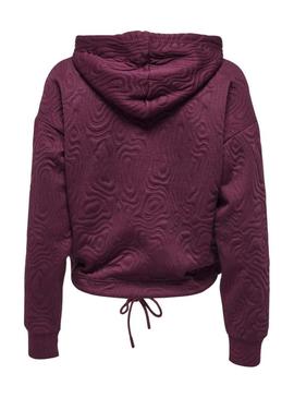 Moletom Only Bianca estampado granate para mulher