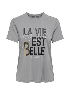 Camisa Only Free Modal cinza para mulher.