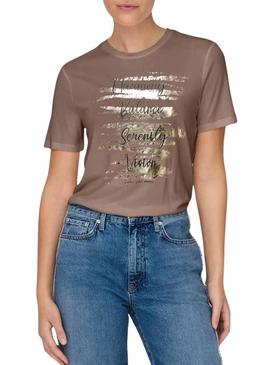 Camisa Only Free Modal tostada para mulher.