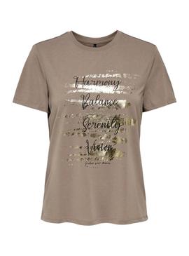 Camisa Only Free Modal tostada para mulher.