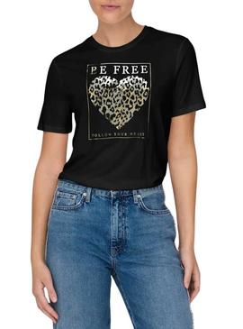 Camiseta Only Free Modal preta para mulher.