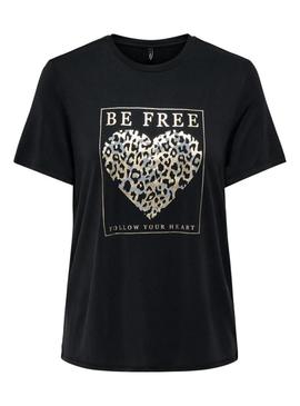 Camiseta Only Free Modal preta para mulher.