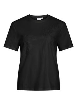 Camiseta Vila Visybil com renda preta para mulher.