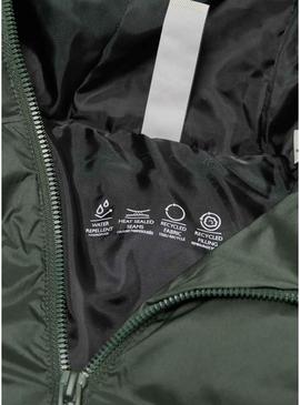 Casaco acolchoado com capuz verde Only and Sons Union para homem.