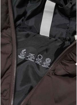 Coletor acolchoado com capuz marrom Only and Sons Union para homens