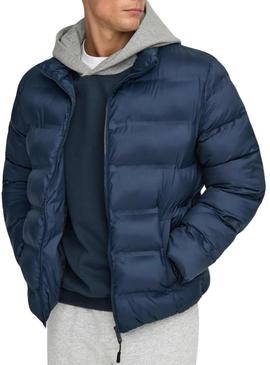 Jaqueta acolchoada marinha Only and Sons Union para homem.