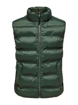 Colete acolchoado verde para homem Only and Sons Union.