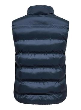Colete acolchoado marinho Only and Sons Union para homem.