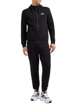 Fato de treino Emporio Armani EA7 com capuz preto para homem