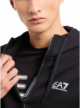 Fato de treino Emporio Armani EA7 com capuz preto para homem