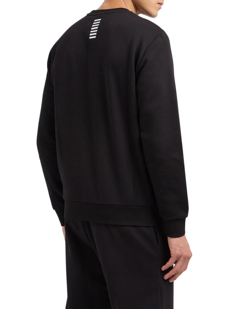 Moletom Emporio Armani EA7 preto com logo branco para homem