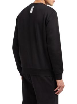 Moletom Emporio Armani EA7 preto com logo branco para homem