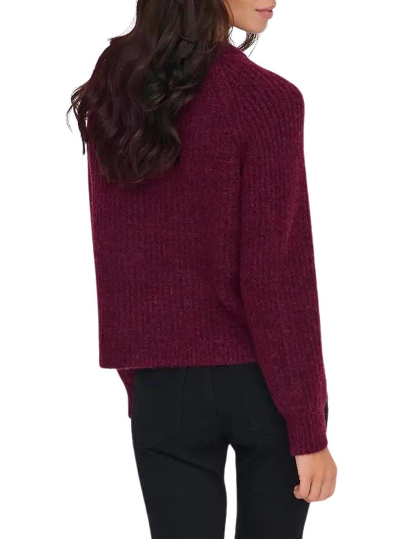 Camisola Jersey Only Gila bordô para mulher.