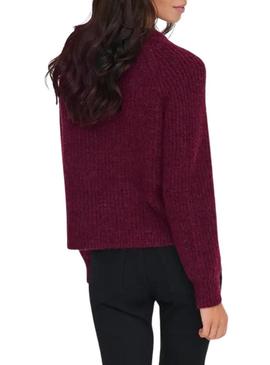 Camisola Jersey Only Gila bordô para mulher.