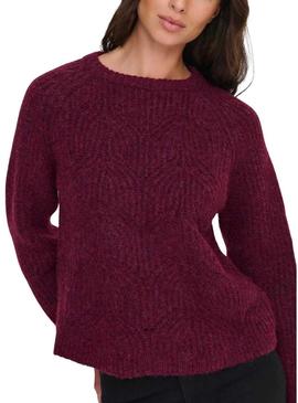 Camisola Jersey Only Gila bordô para mulher.