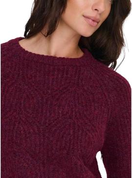 Camisola Jersey Only Gila bordô para mulher.