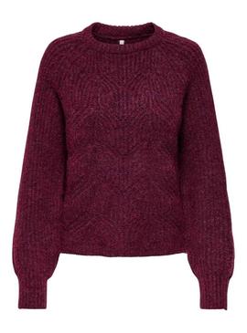 Camisola Jersey Only Gila bordô para mulher.