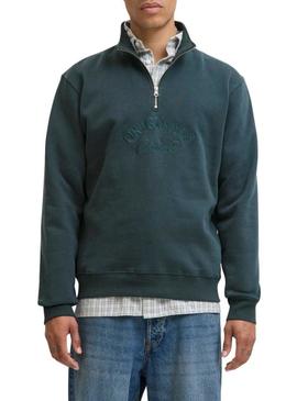 Moletom Jack and Jones Bleecker verde para homem.