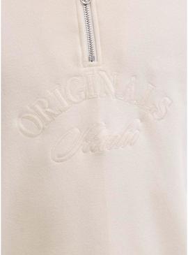 Moletom Jack and Jones Bleecker bege para homem.