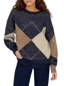 Camisola Apenas Noeme Jacquard marinho para mulher