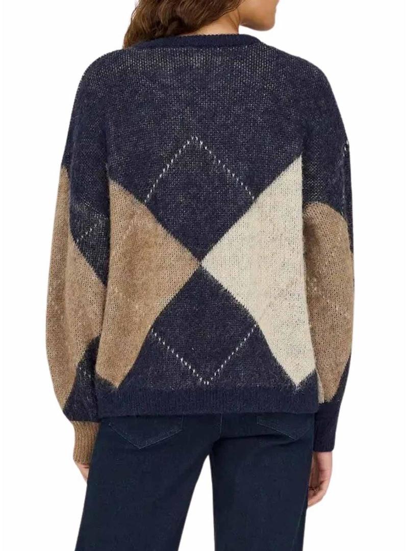 Camisola Apenas Noeme Jacquard marinho para mulher