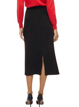 Saia preta midi Vila Visiffi para mulher.