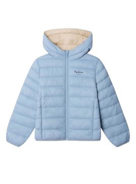 Casaco acolchoado Pepe Jeans Dahlia azul para menina.
