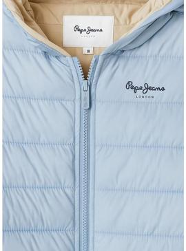 Casaco acolchoado Pepe Jeans Dahlia azul para menina.
