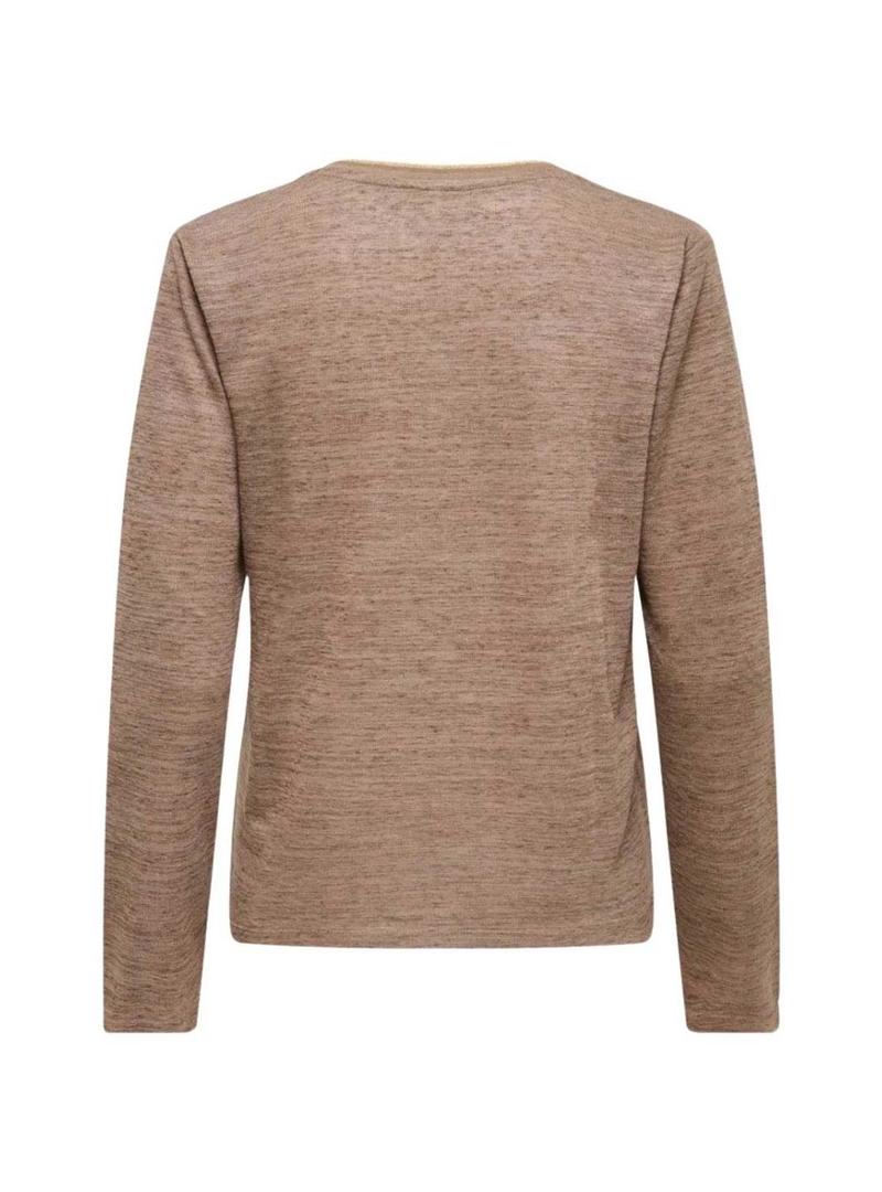 Camiseta Only Beatrice camelo para mulher