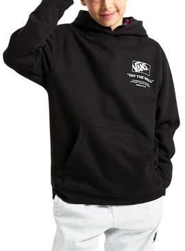 Moletom Vans Stockpile preto para meninas e meninos.