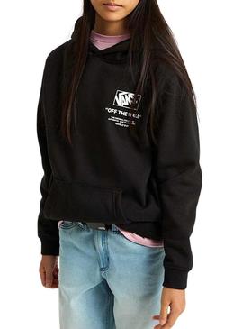 Moletom Vans Stockpile preto para meninas e meninos.