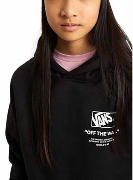 Moletom Vans Stockpile preto para meninas e meninos.