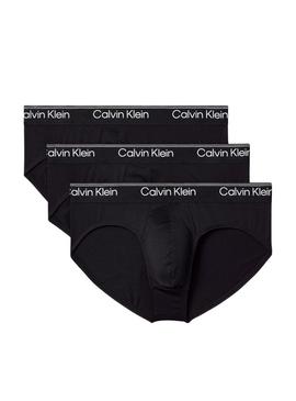 Pack 3 cuecas Calvin Klein Microfibra Stretch preto para homem.
