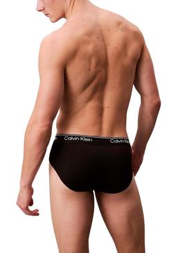 Pack 3 cuecas Calvin Klein Microfibra Stretch preto para homem.