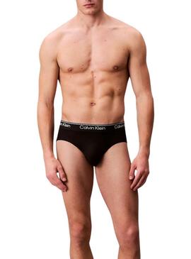 Pack 3 cuecas Calvin Klein Microfibra Stretch preto para homem.
