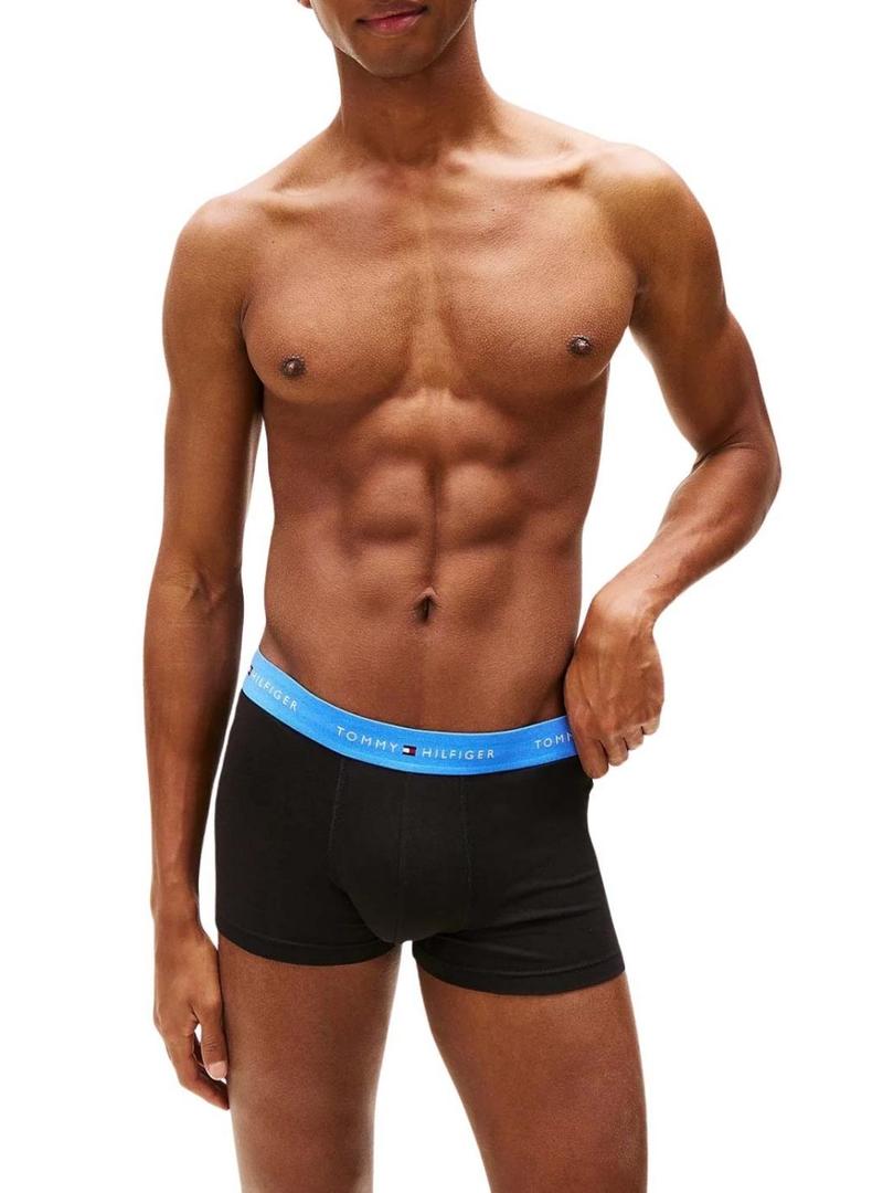 Conjunto de 3 cuecas Tommy Hilfiger Trunk Signature preta para homem