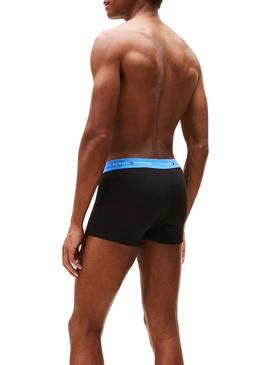 Conjunto de 3 cuecas Tommy Hilfiger Trunk Signature preta para homem