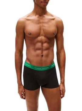 Conjunto de 3 cuecas Tommy Hilfiger Trunk Signature preta para homem