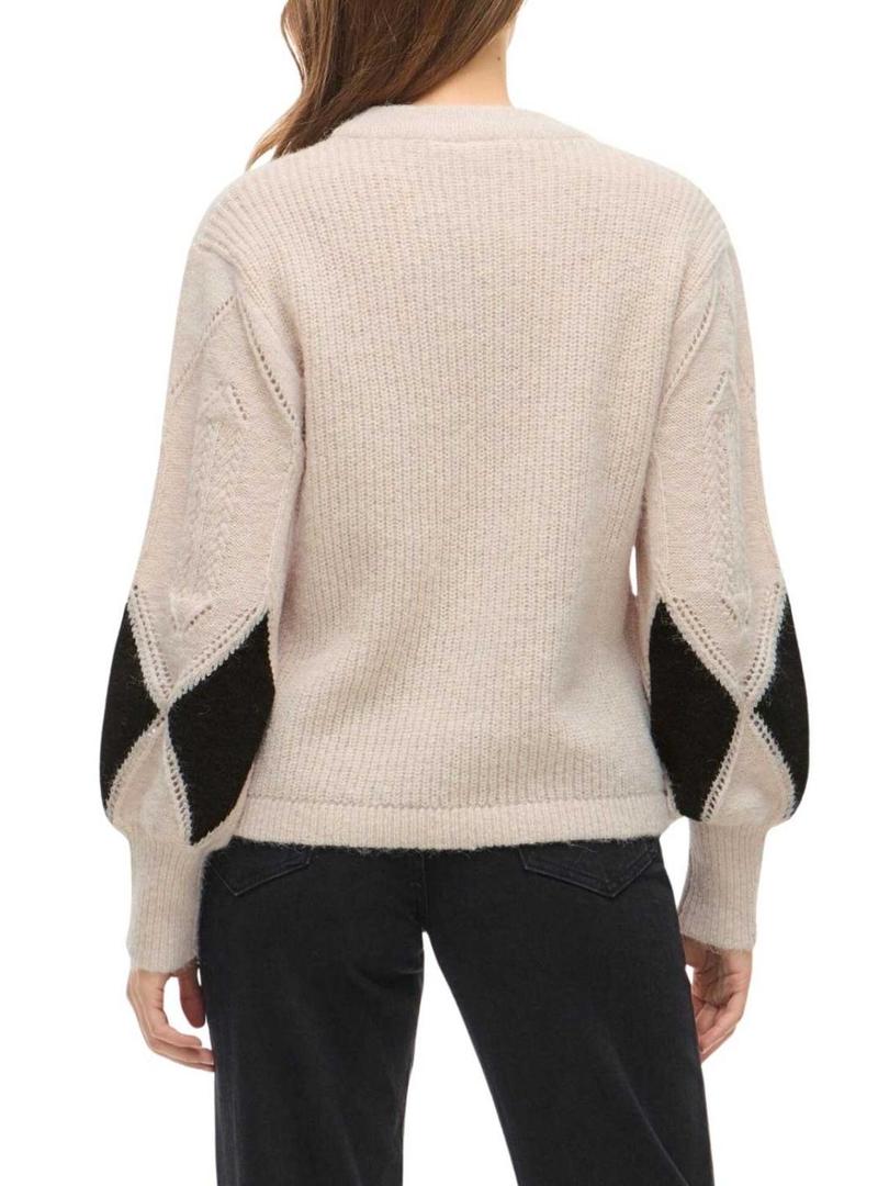 Camisola Vila Vituli preta com losangos para mulher