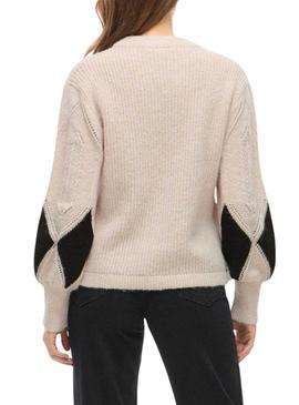 Camisola Vila Vituli preta com losangos para mulher