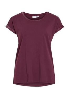 Camiseta Vila Vidreamers Glitter bordô para mulher.