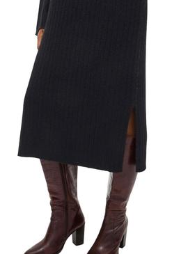 Vestido Vila Vilassia de malha gola alta preto para mulher