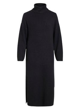 Vestido Vila Vilassia de malha gola alta preto para mulher