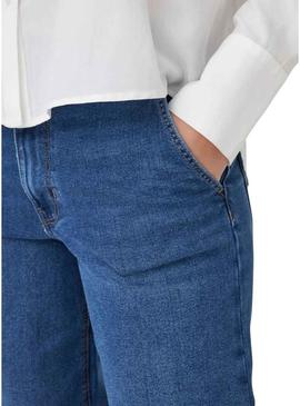 Calça de ganga Only Astoria wide leg azul médio para mulher.