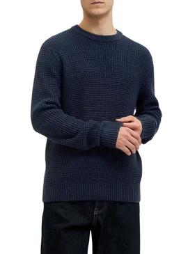 Camisola Jack and Jones Global azul marinho para homem.