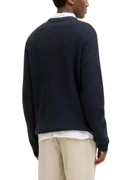 Camiseta Jack and Jones Kaito azul marinho para homem.